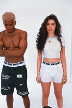 Load image into Gallery viewer, WHITE + BLACK BOXER BRIEFS (UNISEX)
